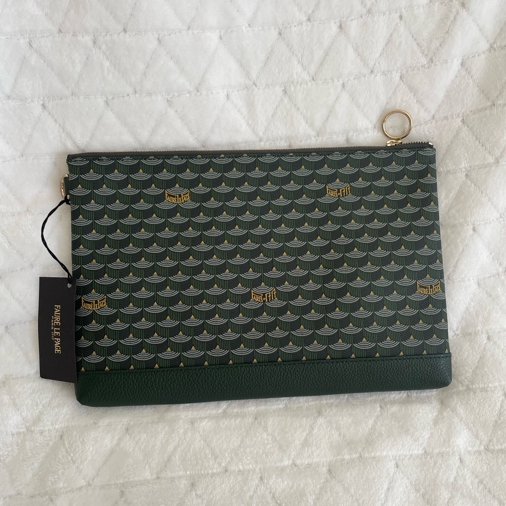 Faure le page dark green wristlet pochette 29